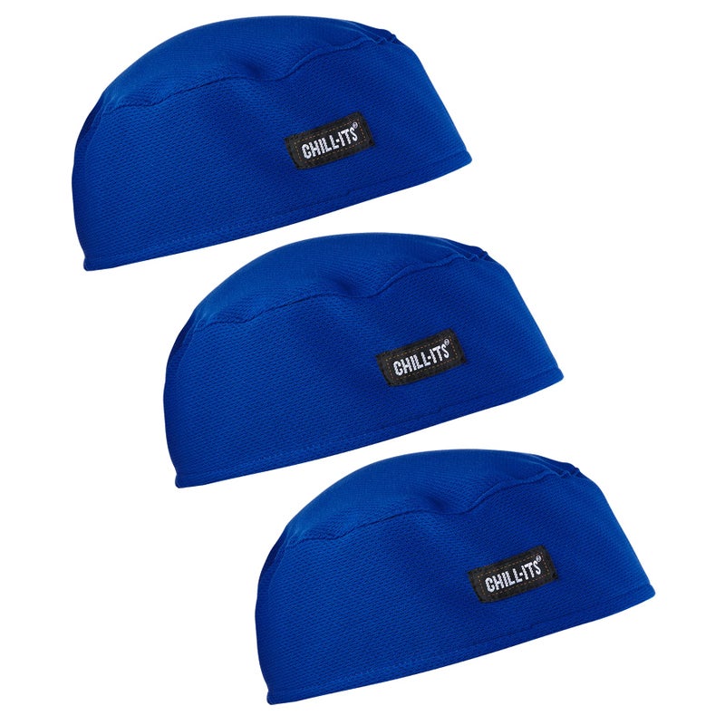 Ergodyne Chill Its 6630 Skull Cap  Lined with Terry Cloth Sweatband  Sweat Wicking Blue - Image 1